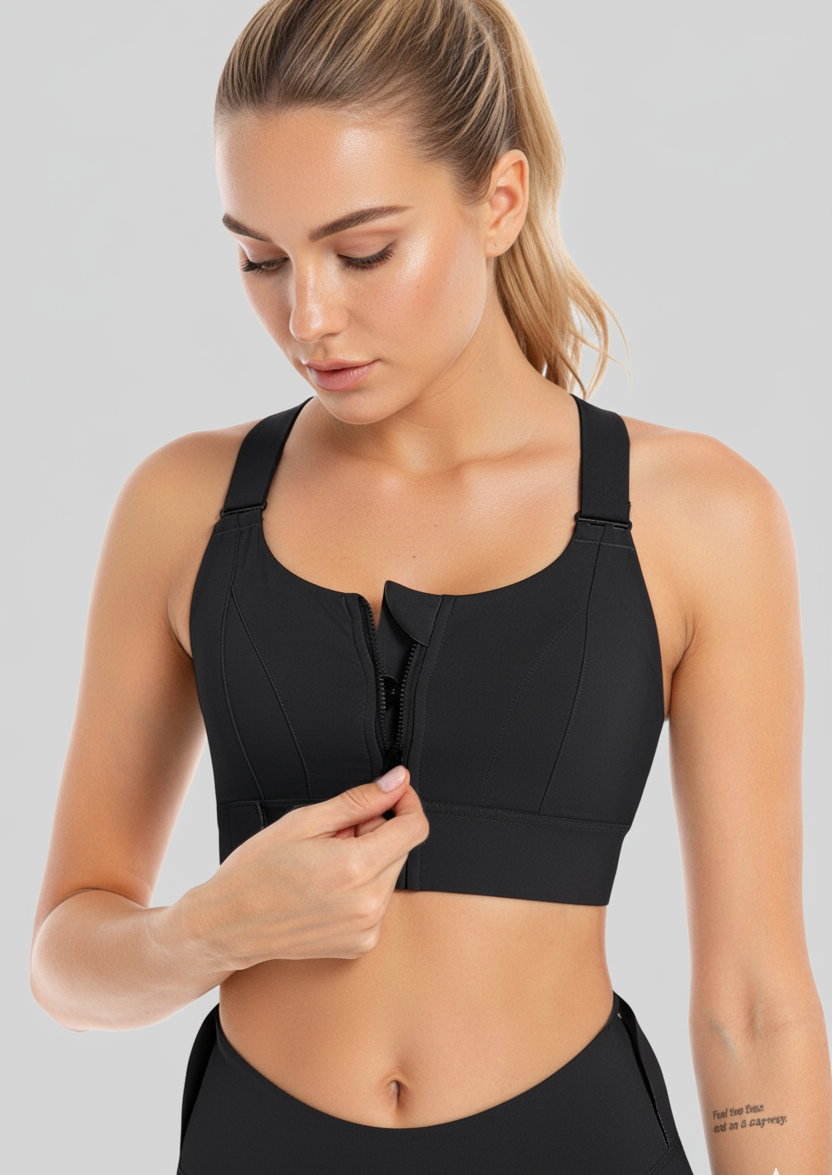 Justerbar sports-bh Black