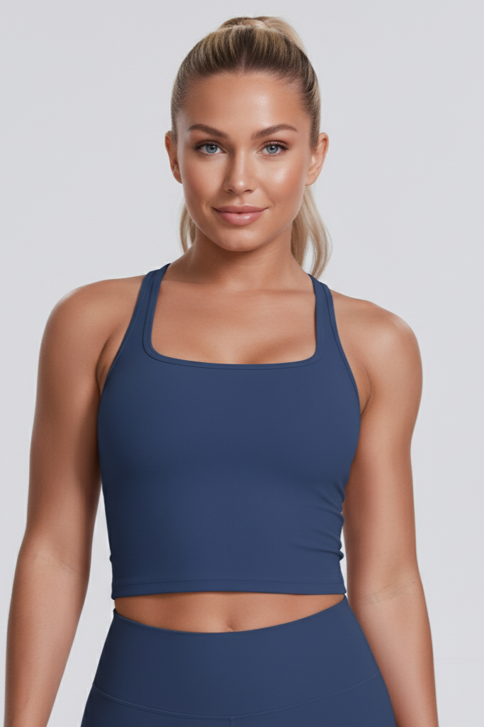 Lea Sports Top - med Indbygget BH Navy