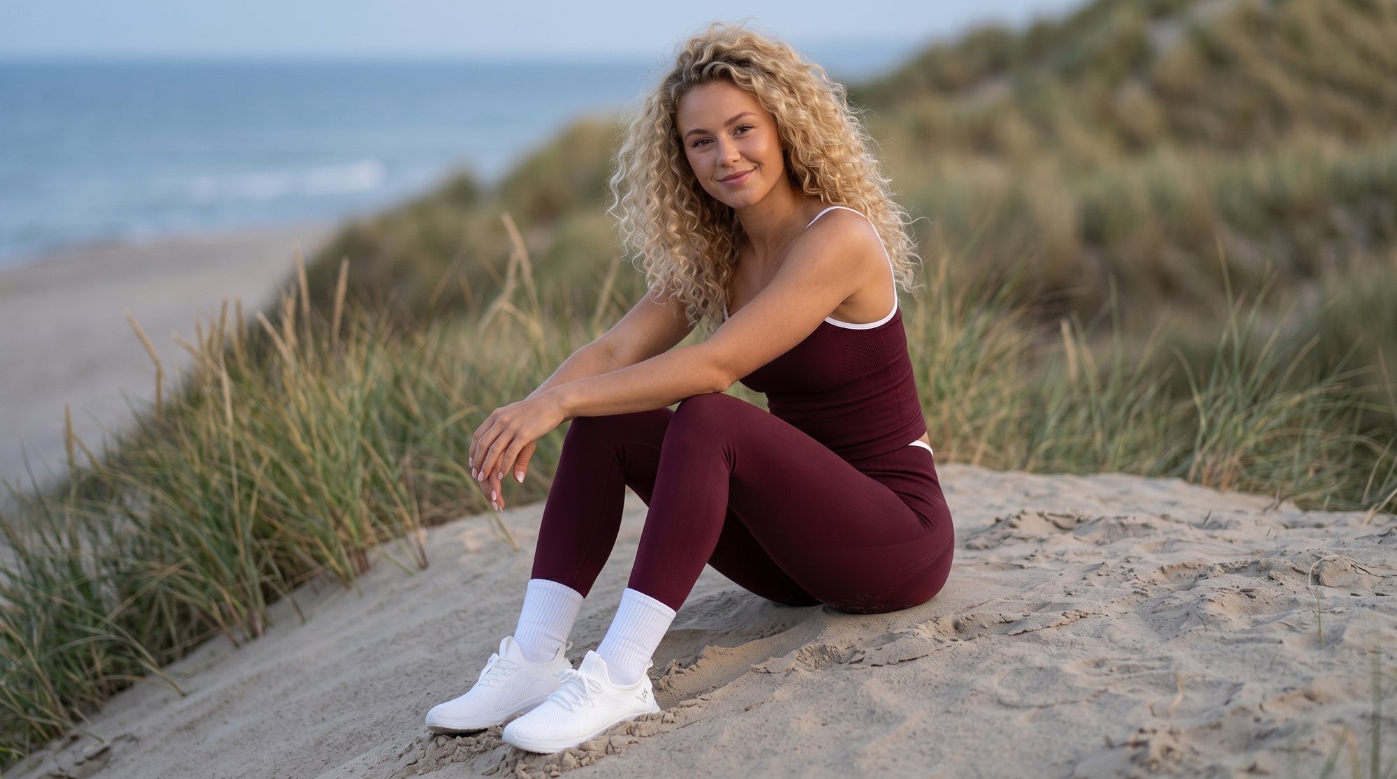 FLOW Tights med Scrunch - WineRed – WineRed