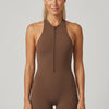 Sophia Sports Jumpsuit Short - Brown