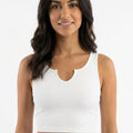V-Neck Crop Top - Hvid